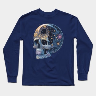 Skull in The Night Sky Long Sleeve T-Shirt